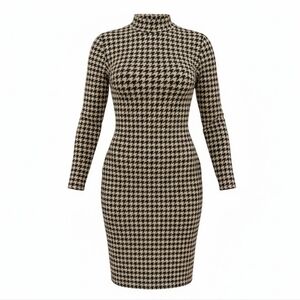 Black and Beige Houndstooth Dress Sixe 2X